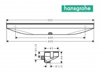 MEDIDAS REPISA CON TOMA DE AGUA RAINFINITY HANSGROHE